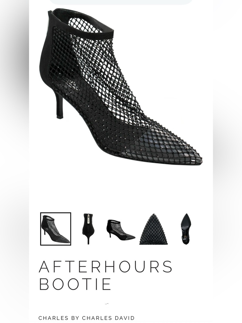 Charles by Charles David Afterhours Black Mesh Bootie- size 10